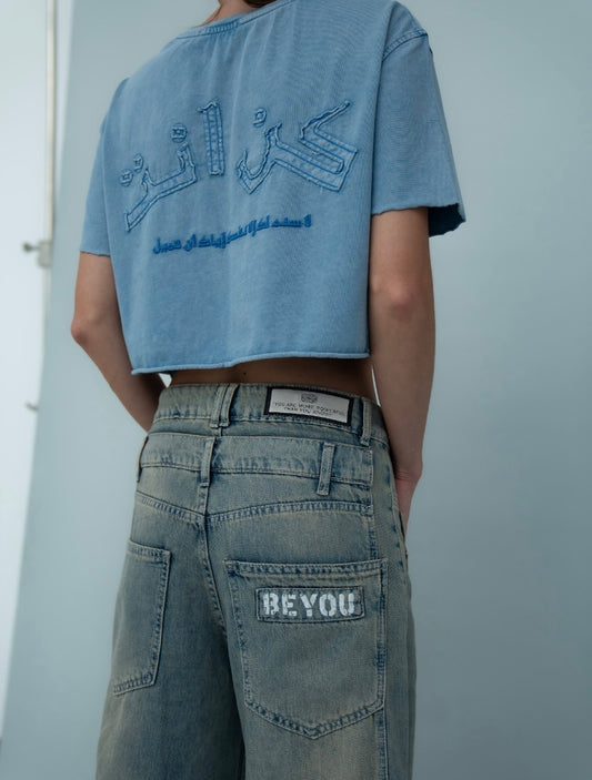 “UNIQU” Shirt Crop top