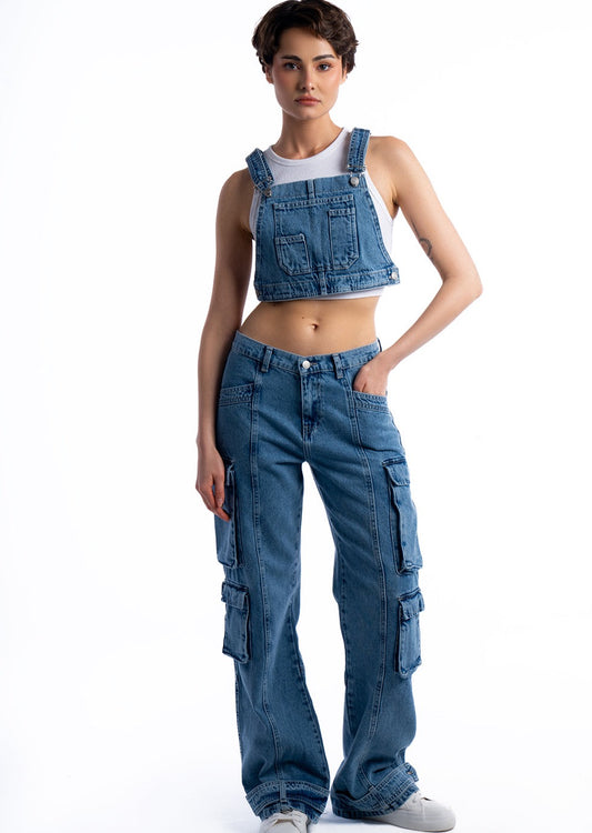 HIGH WAIST CARGO JEAN'S