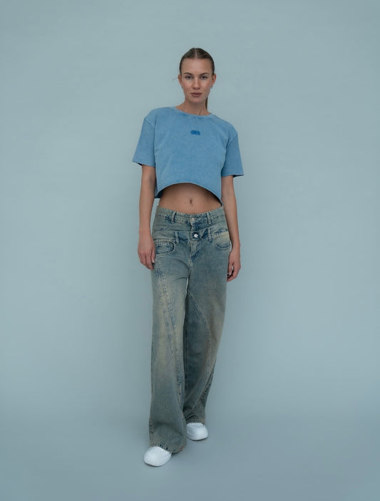 “UNIQU” Shirt Crop top