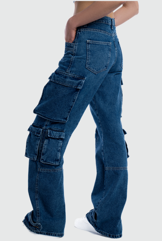 HIGH-WAIST CARGO JEAN'S